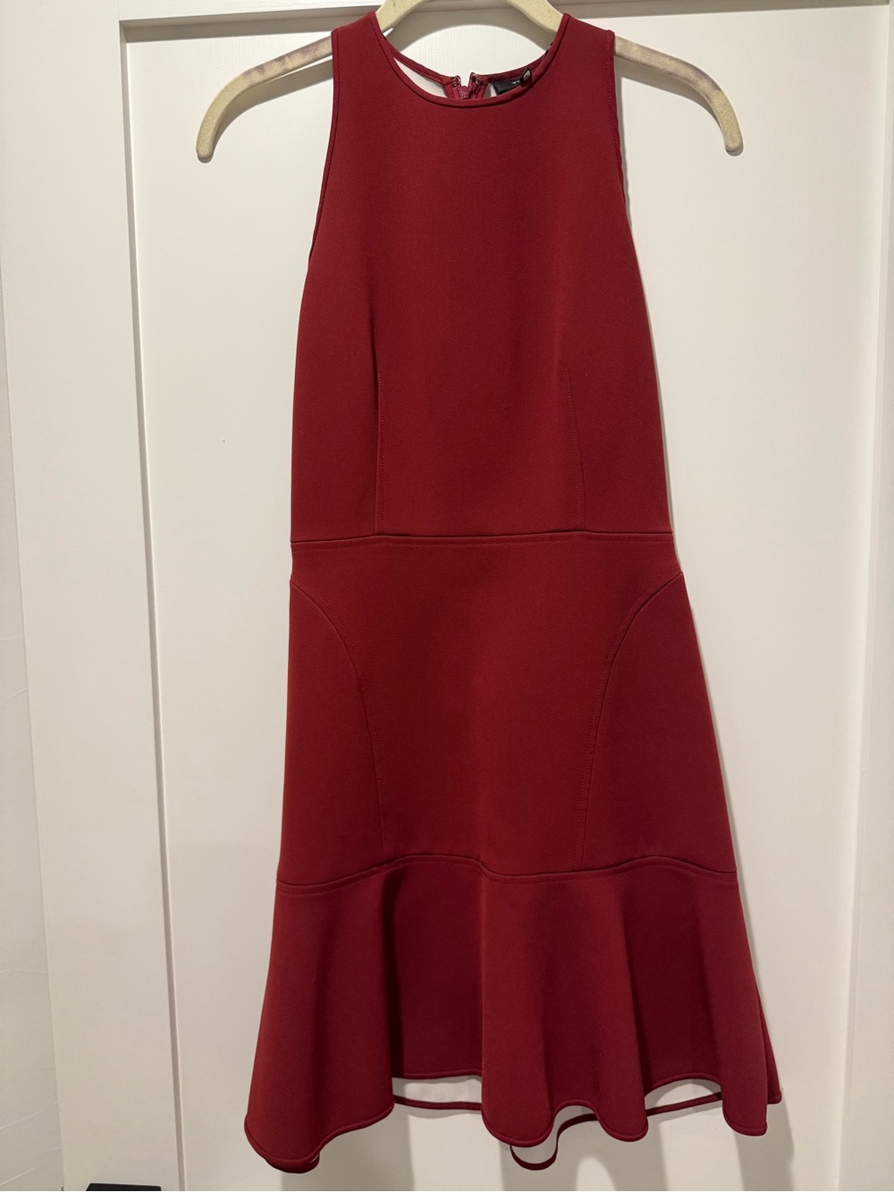 Theory Maroon Sleeveless Mini Dress